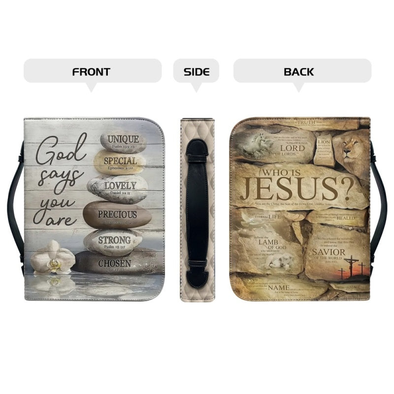 Christianartbag Bible Cover, GOD Says You Are Bible Cover, Personalized Bible Cover, Lion Cross Christ Bible Cover, Christian Gifts, CAB02101123. - Christian Art Bag
