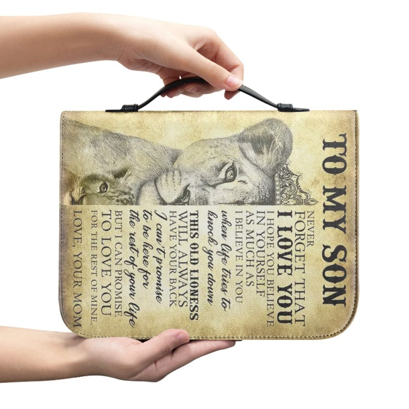 Christianartbag Bible Cover, To My Son From Mom Bible Cover, Personalized Bible Cover, Art Design Bible Cover, Christian Gifts, CAB02061223. - Christian Art Bag