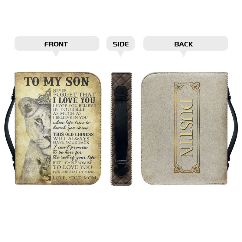 Christianartbag Bible Cover, To My Son From Mom Bible Cover, Personalized Bible Cover, Art Design Bible Cover, Christian Gifts, CAB02061223. - Christian Art Bag