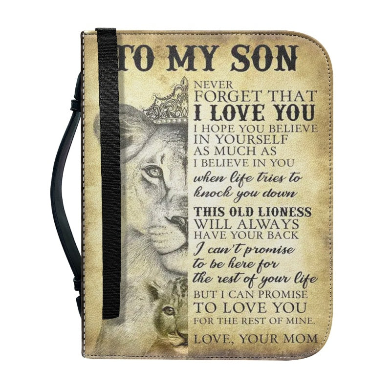 Christianartbag Bible Cover, To My Son From Mom Bible Cover, Personalized Bible Cover, Art Design Bible Cover, Christian Gifts, CAB02061223. - Christian Art Bag