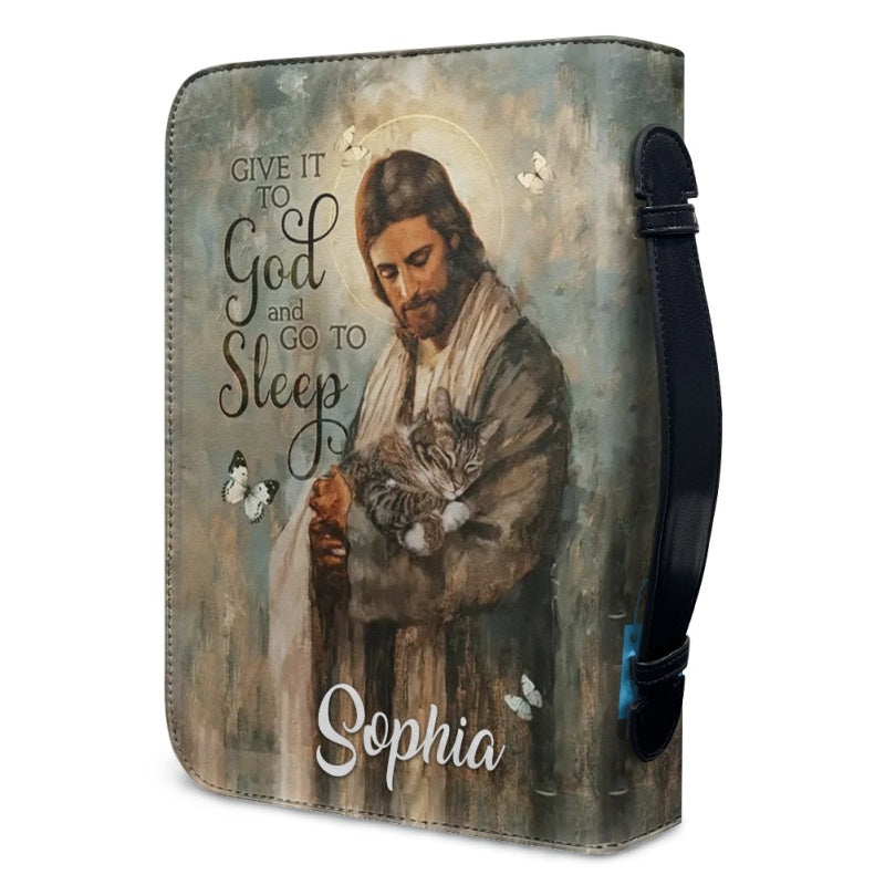Christianartbag Bible Cover, Jesus Is My Savior Cats Are My Therapy Bible Cover, Personalized Bible Cover, Bible Cover Christ and Cats, Christian Gifts, CAB07151023. - Christian Art Bag