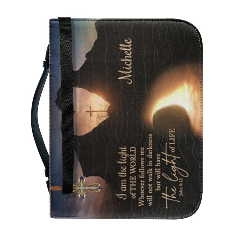 Christianartbag Bible Cover, I Am The Light Of The World Bible Cover, Personalized Bible Cover, Cross Heart Bible Cover, Christian Gifts, CAB08090124. - Christian Art Bag