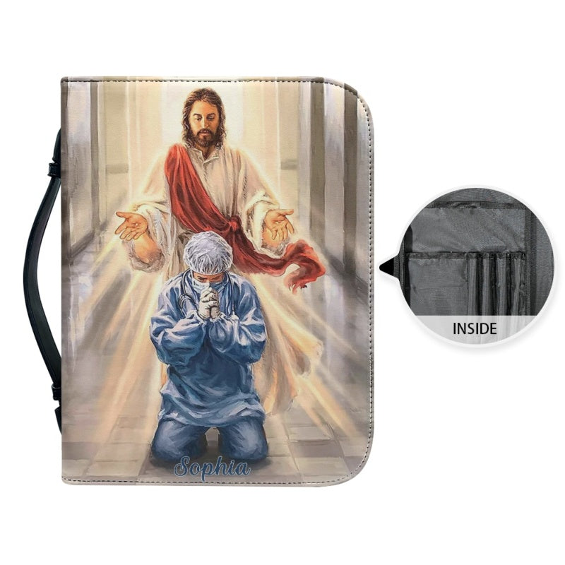 Christianartbag Bible Cover, Trust In The Lord With All Your Heart Proverbs 3:5-6 Personalized Bible Cover Purple, Nurse Bible Cover, Personalized Bible Cover, Christmas Gift, CABBBCV03021023. - Christian Art Bag