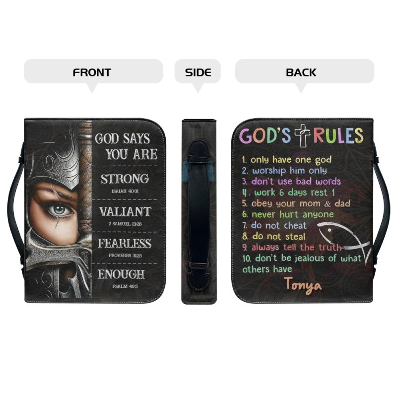 Christianartbag Bible Cover, God Says You Are God's Rules Bible Cover, Personalized Bible Cover, Christian Gifts, CAB01221023. - Christian Art Bag