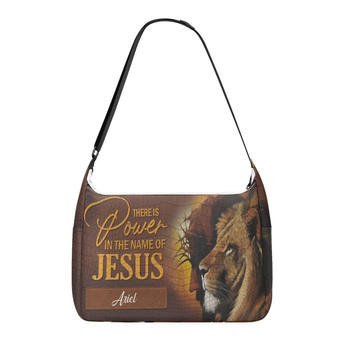 HPSP Checkbook Cover, Personalized PU Card Bag, There Is Power In The Name Of Jesus. - Christian Art Bag