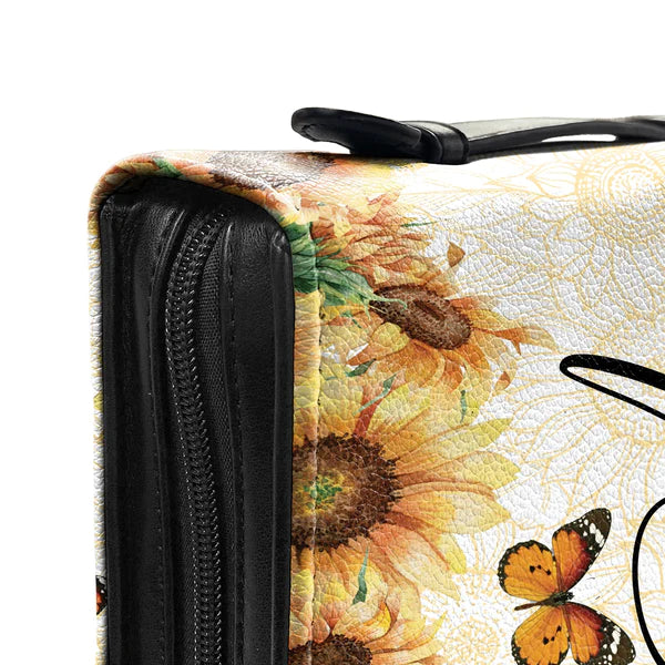 Christianart Bible Cover, Be Still And Know That I Am God Butterfly Yellow Tie Dye Psalm 46:10, Personalized Bible Cover, Gifts For Women, Christmas Gift. - Christian Art Bag