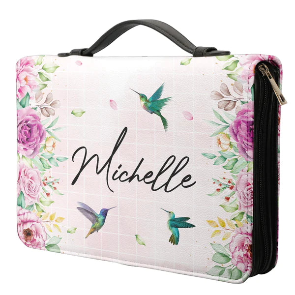 Christianart Bible Cover, Way Maker Miracle Worker Hummingbird Flower, Personalized Gifts for Pastor, Gifts For Women, Gifts For Men. - Christian Art Bag