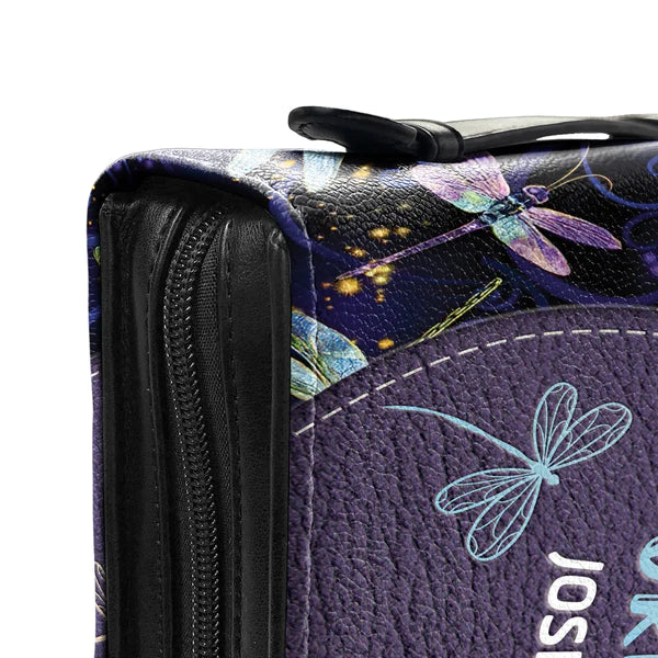 Christianart Bible Cover, Be Strong And Courageous Joshua 1 9 Dragonfly, Personalized Gifts for Pastor, Gifts For Women, Gifts For Men. - Christian Art Bag