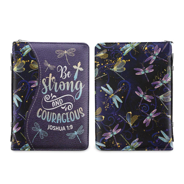 Christianart Bible Cover, Be Strong And Courageous Joshua 1 9 Dragonfly, Personalized Gifts for Pastor, Gifts For Women, Gifts For Men. - Christian Art Bag