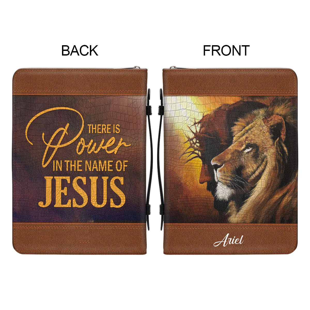 Christianart Bible Cover, There Is Power In The Name Of Jesus, Personalized Gifts for Pastor, Gifts For Women, Gifts For Men. - Christian Art Bag
