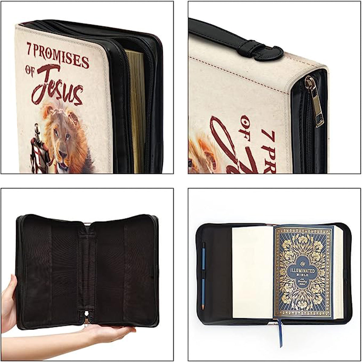 Christianart Bible Cover, 7 Promises Of Jesus, lion and judah, Gifts For Women, Gifts For Men, Christmas Gift. - Christian Art Bag
