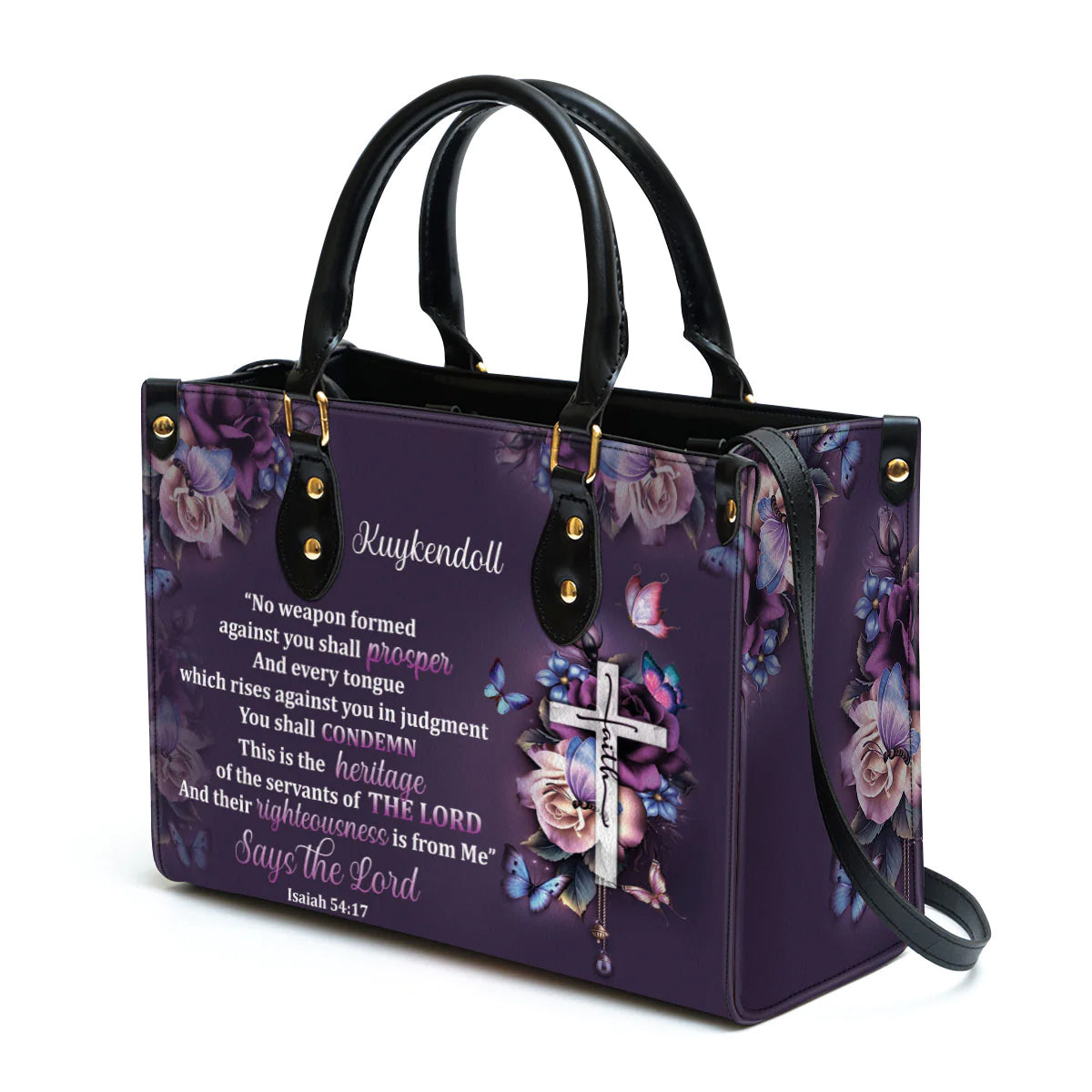 Christianart Handbag, No Weapon Formed Against You Shall Prosper, Personalized Gifts, Gifts for Women, Christmas Gift. - Christian Art Bag