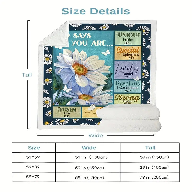 Christianart Blanket, GOD Says You Are Blanket, Christian Blanket, Ideal Birthday and Holiday Gift for Boys, Girls, and Adults - Available All Season. - Christian Art Bag
