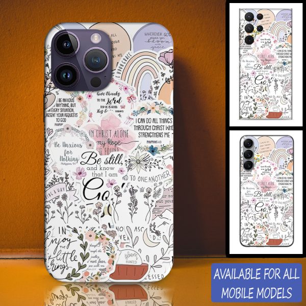 Christianartbag Phone Case, Be Still And Know That I Am God Sticker Phone Case, Personalized Phone Case, Christian Phone Case, Jesus Phone Case, Bible Verse Phone Case. - Christian Art Bag