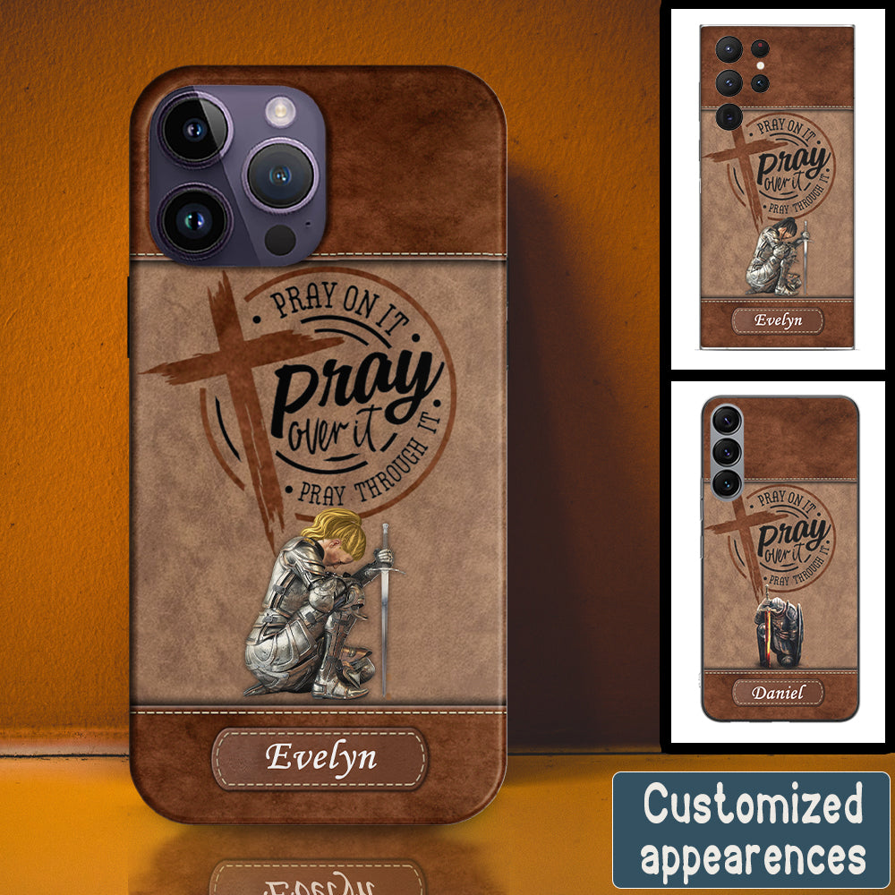 Christianartbag Phone Case, Pray On It Pray Over It Pray Through It, A Warrior Of Christ, Personalized Phone Case, Christian Phone Case, Jesus Phone Case, Bible Verse Phone Case. - Christian Art Bag