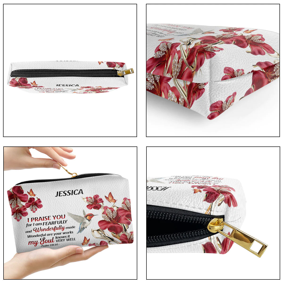 Christianartbag Makeup Cosmetic Bag, My Soul Knows It Very Well, Christmas Gift, Personalized Leather Cosmetic Bag. - Christian Art Bag