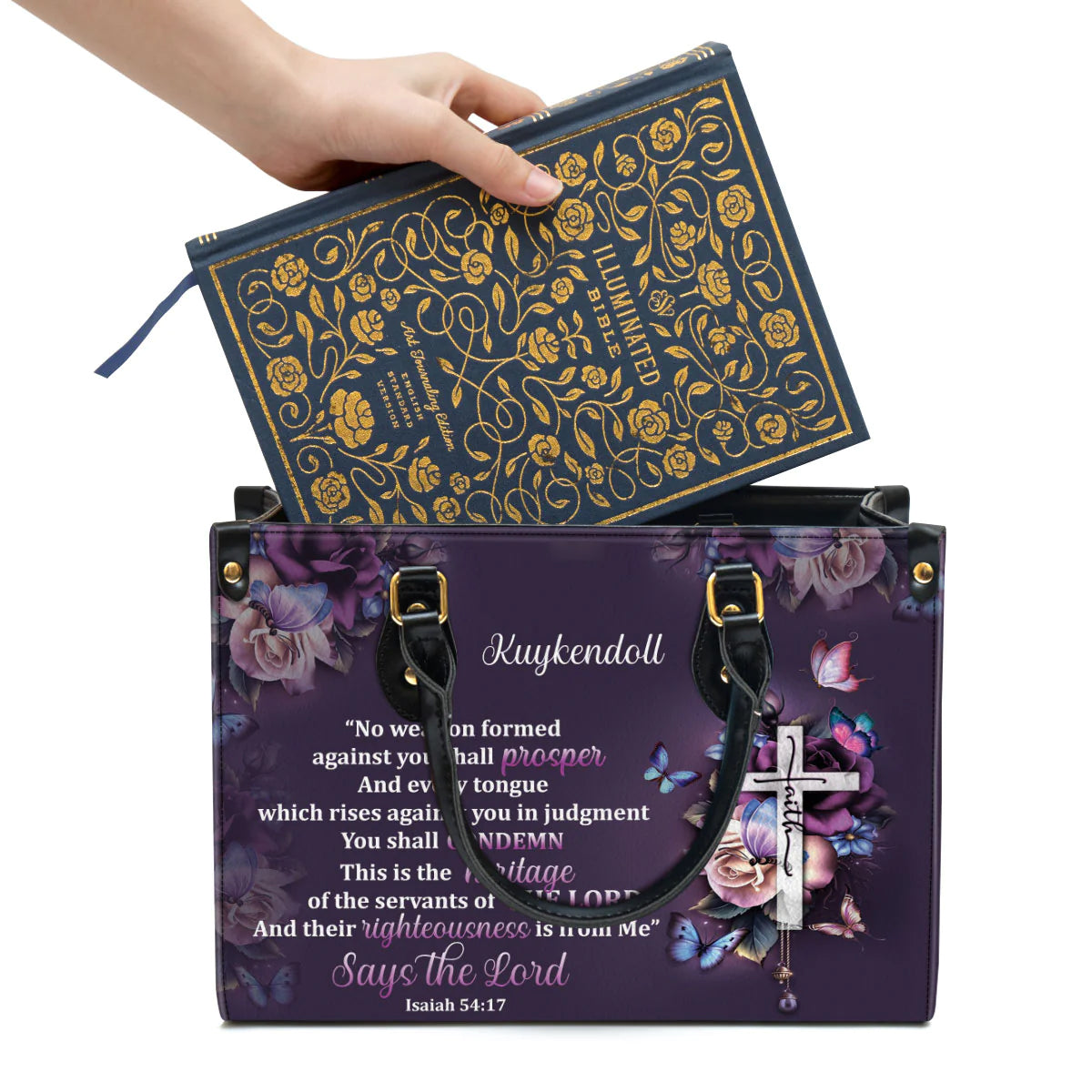 Christianart Handbag, No Weapon Formed Against You Shall Prosper, Personalized Gifts, Gifts for Women, Christmas Gift. - Christian Art Bag