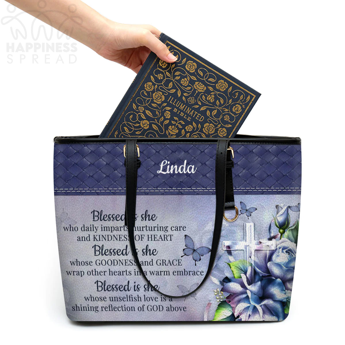 Christianart Handbag, Personalized Hand Bag, Blessed Is She Who Daily Imparts Nurturing Care And Kindness Of Heart, Personalized Gifts, Gifts for Women. - Christian Art Bag