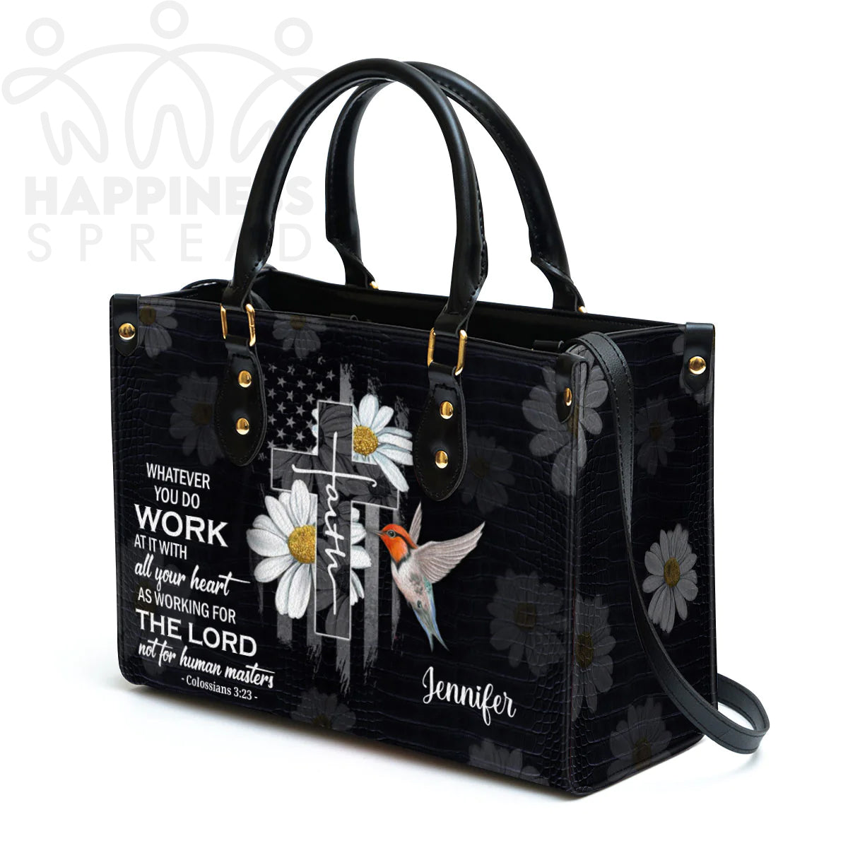 Christianart Handbag, Personalized Hand Bag, Work At It With All Your Heart, Personalized Gifts, Gifts for Women. - Christian Art Bag
