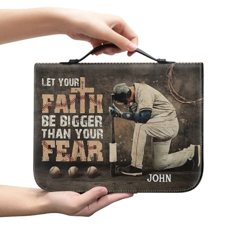 Christianartbag Bible Cover, Let Your Faith Be Bigger Than Your Fear Bible Cover, Personalized Bible Cover, Baseball Bible Cover, Christian Gifts, CAB02301123. - Christian Art Bag