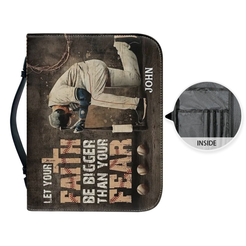 Christianartbag Bible Cover, Let Your Faith Be Bigger Than Your Fear Bible Cover, Personalized Bible Cover, Baseball Bible Cover, Christian Gifts, CAB02301123. - Christian Art Bag