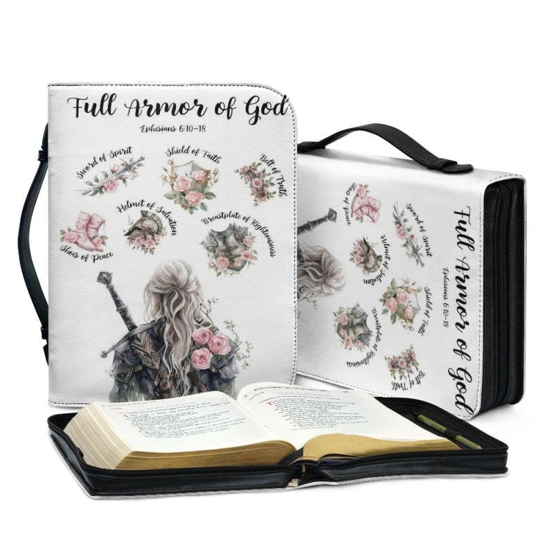 CHRISTIANARTBAG Bible Cover - Put On The Full Armor Of GOD Ephesians 6 10-18 - Personalized Bible Cover, CABBBCV02120824.