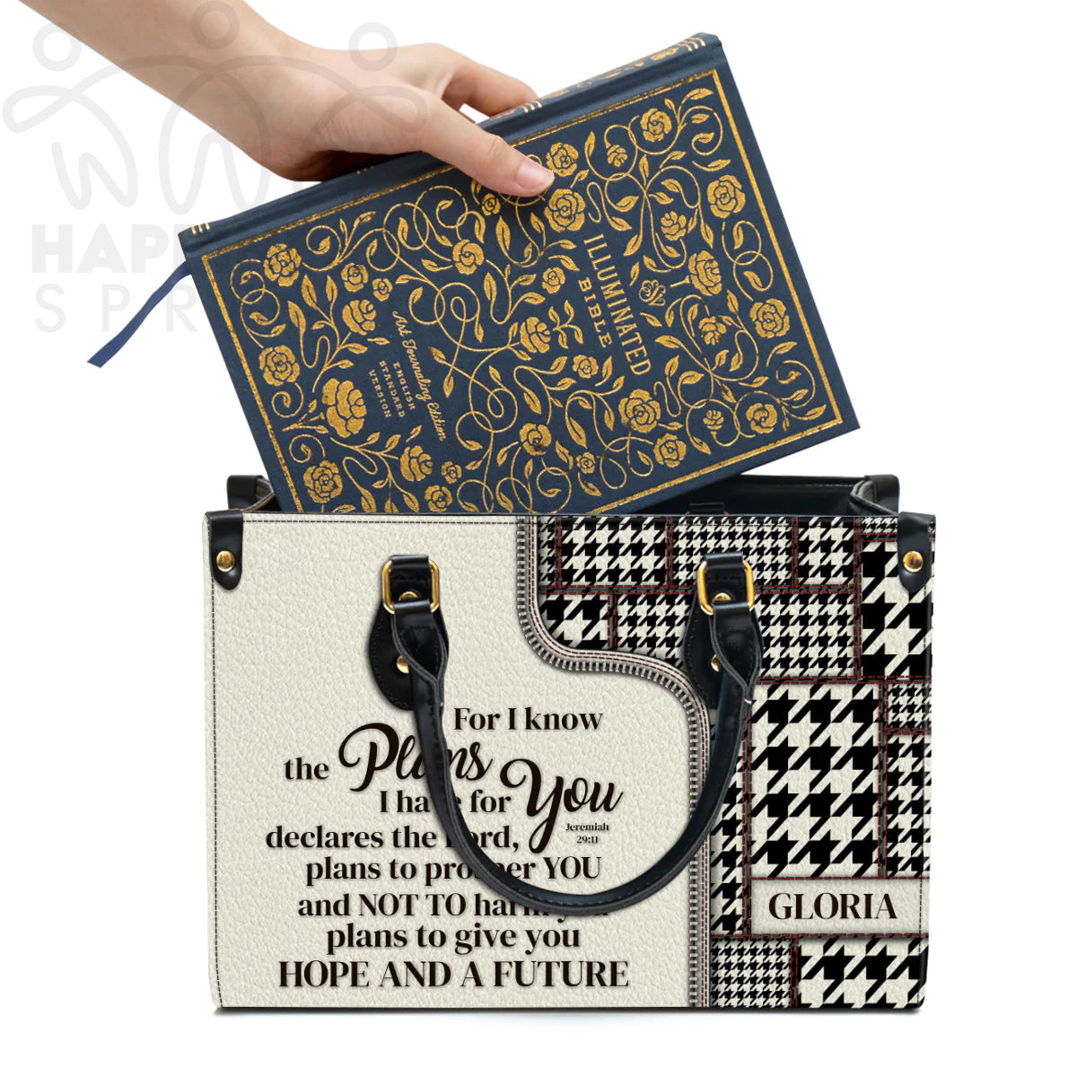 Christianart Handbag, Personalized Hand Bag, For I Know The Plans I Have For You Jeremiah 29:11, Personalized Gifts, Gifts for Women. - Christian Art Bag