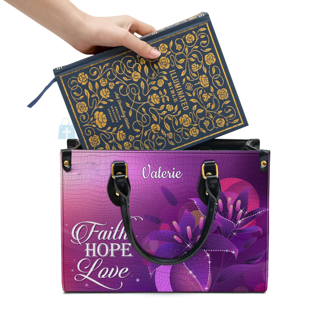 Christianart Designer Handbags, Faith, Hope, Love, Personalized Gifts, Gifts for Women, Christmas Gift. - Christian Art Bag