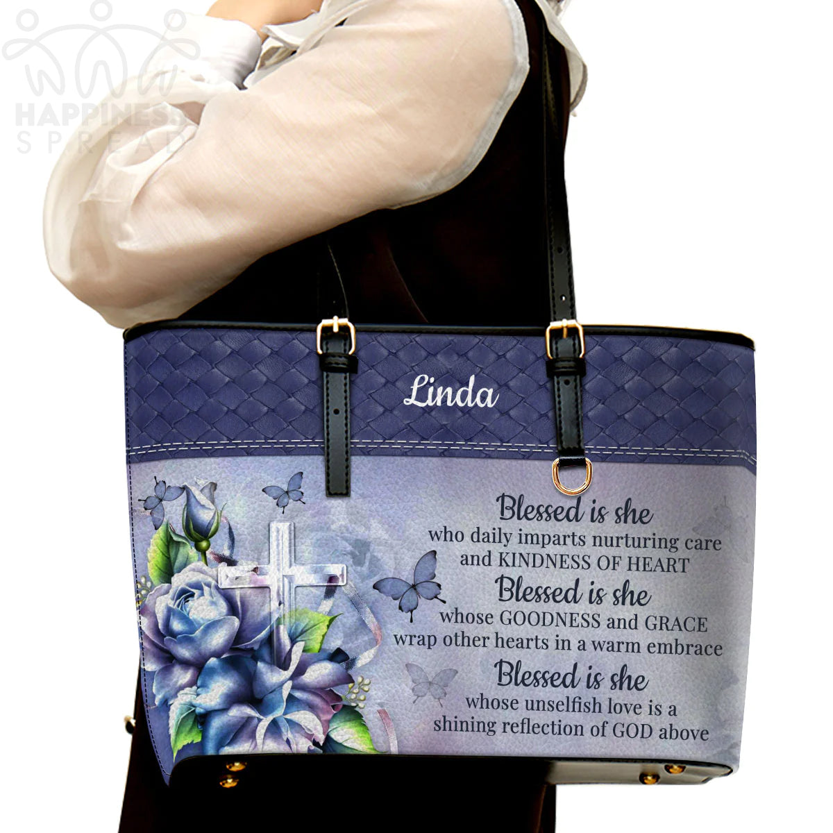 Christianart Handbag, Personalized Hand Bag, Blessed Is She Who Daily Imparts Nurturing Care And Kindness Of Heart, Personalized Gifts, Gifts for Women. - Christian Art Bag