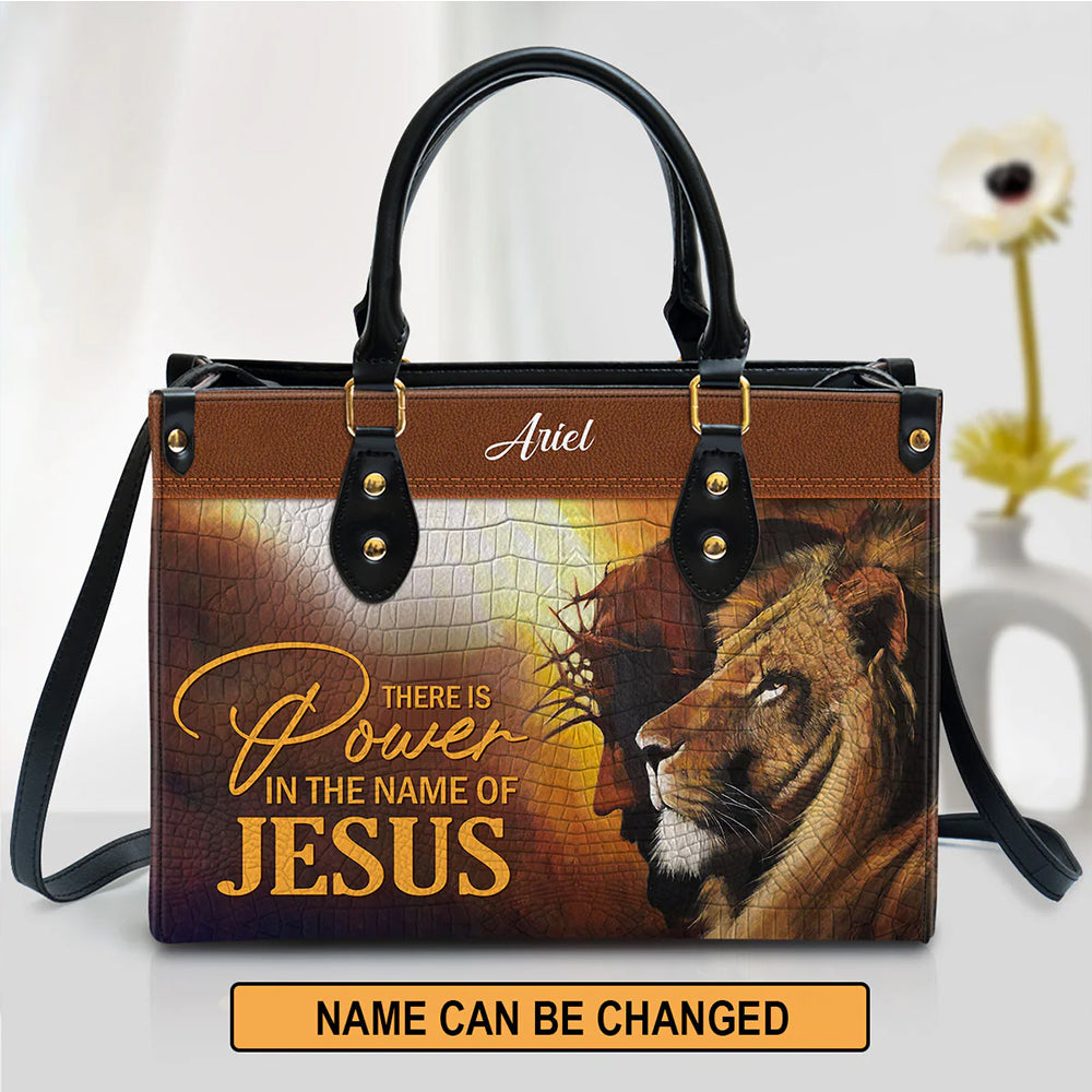 HPSP Checkbook Cover, Personalized PU Card Bag, There Is Power In The Name Of Jesus. - Christian Art Bag