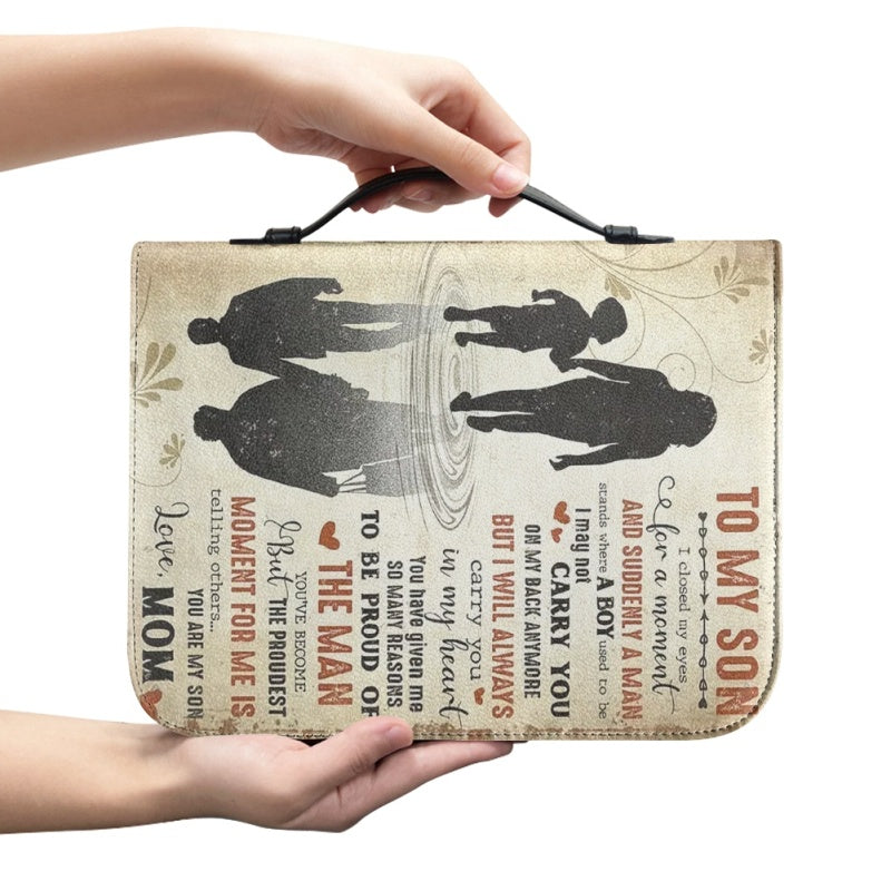 Christianartbag Bible Cover, To My Son From Mom Bible Cover, Personalized Bible Cover, Art Design Bible Cover, Christian Gifts, CAB01061223. - Christian Art Bag