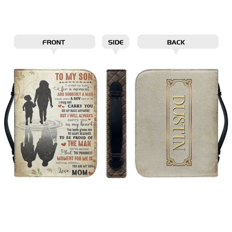 Christianartbag Bible Cover, To My Son From Mom Bible Cover, Personalized Bible Cover, Art Design Bible Cover, Christian Gifts, CAB01061223. - Christian Art Bag