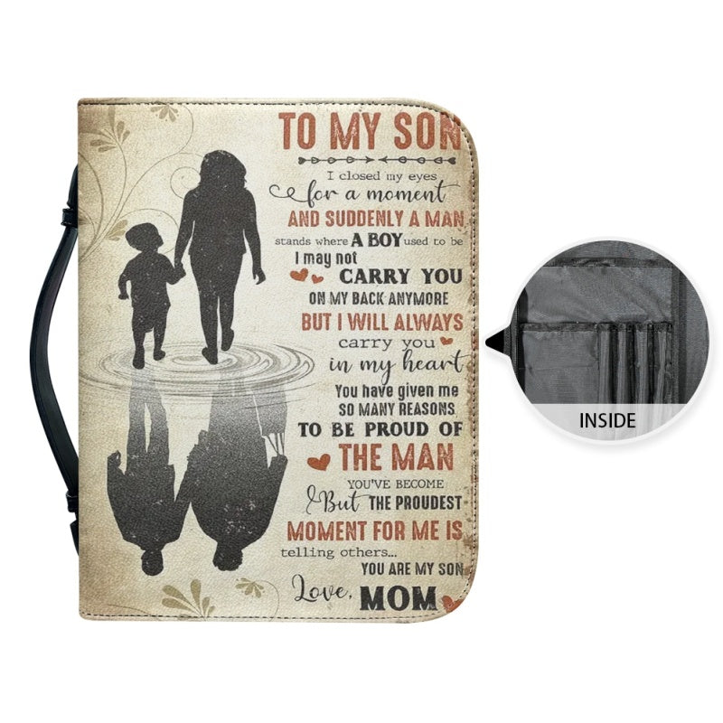 Christianartbag Bible Cover, To My Son From Mom Bible Cover, Personalized Bible Cover, Art Design Bible Cover, Christian Gifts, CAB01061223. - Christian Art Bag