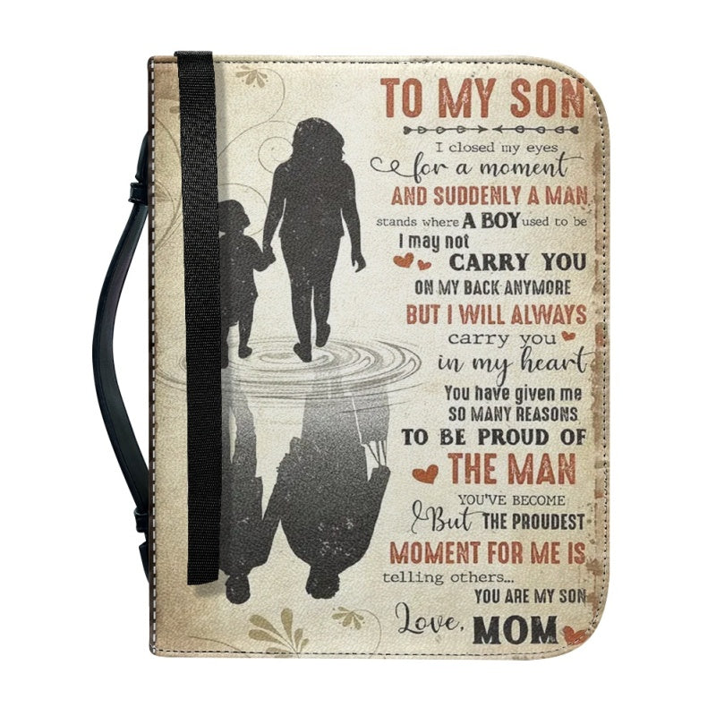 Christianartbag Bible Cover, To My Son From Mom Bible Cover, Personalized Bible Cover, Art Design Bible Cover, Christian Gifts, CAB01061223. - Christian Art Bag