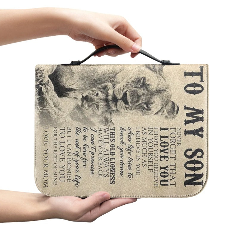 Christianartbag Bible Cover, To My Son From Mom Bible Cover, Personalized Bible Cover, Art Design Bible Cover, Christian Gifts, CAB03061223. - Christian Art Bag