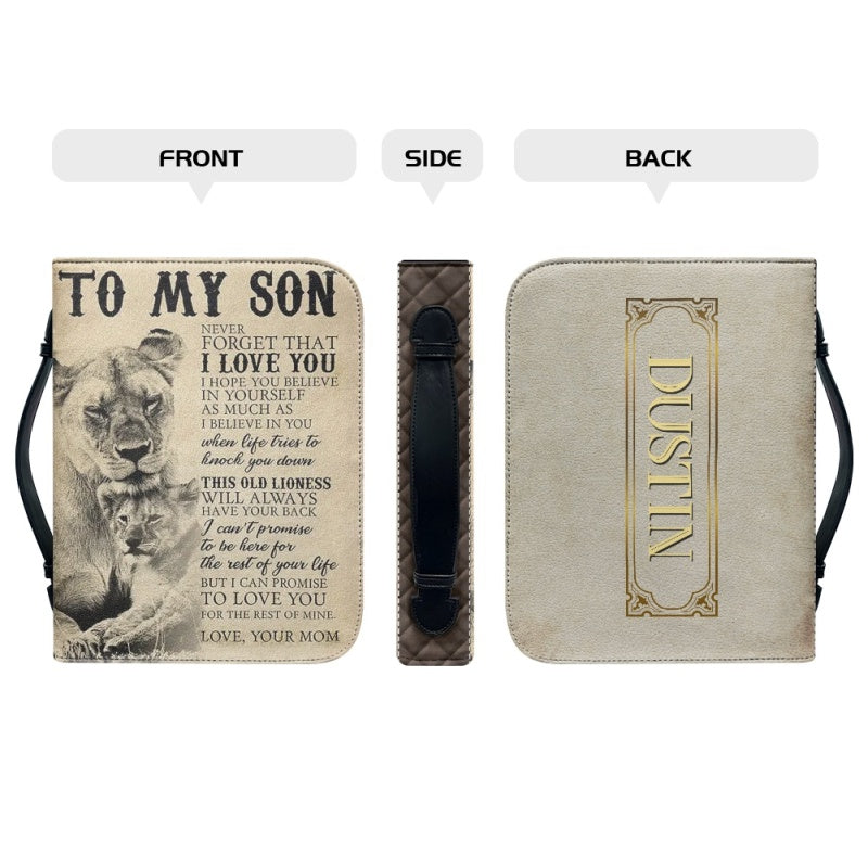Christianartbag Bible Cover, To My Son From Mom Bible Cover, Personalized Bible Cover, Art Design Bible Cover, Christian Gifts, CAB03061223. - Christian Art Bag
