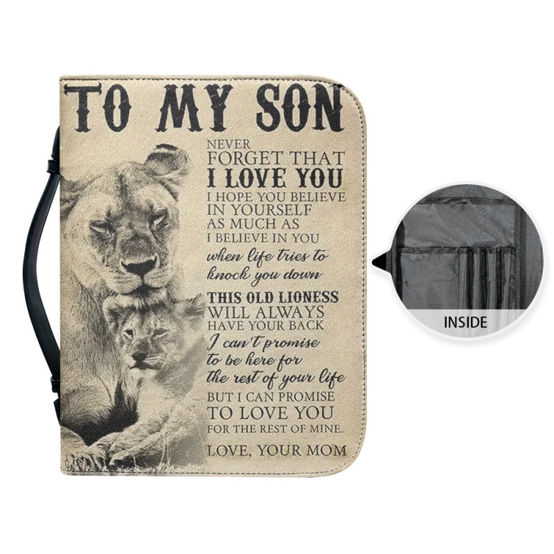 Christianartbag Bible Cover, To My Son From Mom Bible Cover, Personalized Bible Cover, Art Design Bible Cover, Christian Gifts, CAB03061223. - Christian Art Bag
