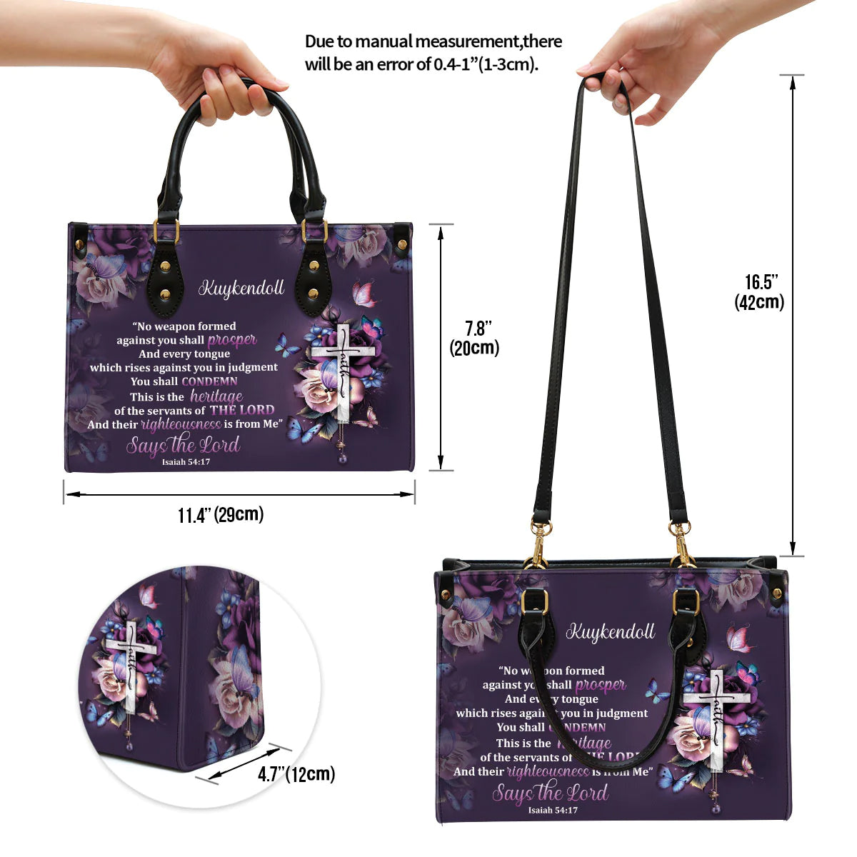 Christianart Handbag, No Weapon Formed Against You Shall Prosper, Personalized Gifts, Gifts for Women, Christmas Gift. - Christian Art Bag