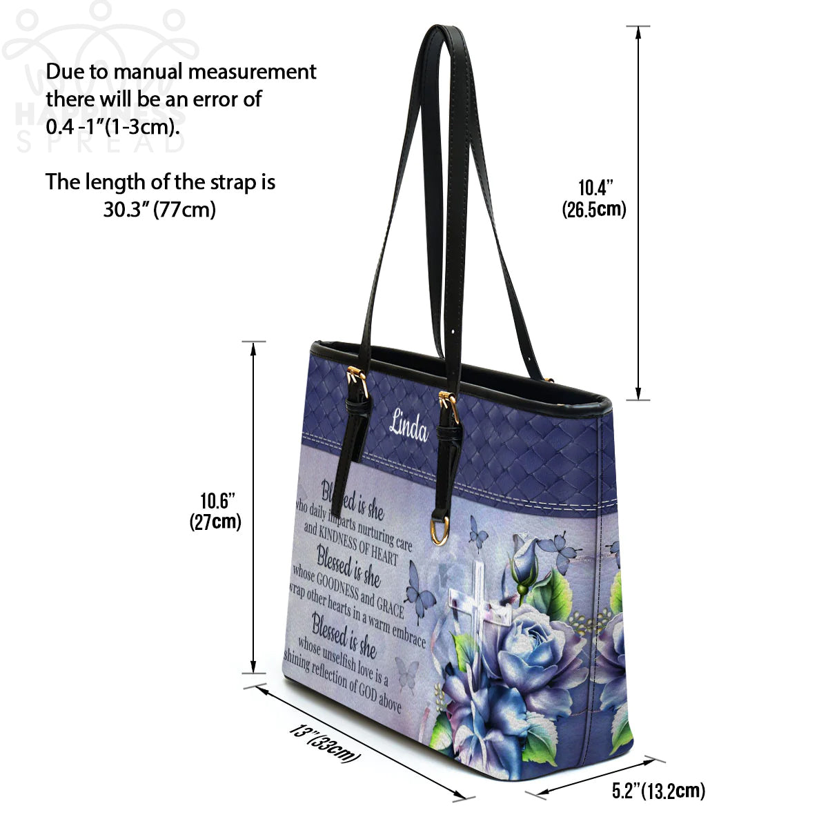 Christianart Handbag, Personalized Hand Bag, Blessed Is She Who Daily Imparts Nurturing Care And Kindness Of Heart, Personalized Gifts, Gifts for Women. - Christian Art Bag