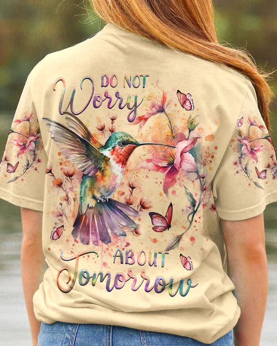 Christianartbag 3D T-Shirt For Women, Do Not Worry About Tomorrow, Christian Shirt, Faithful Fashion, 3D Printed Shirts for Christian Women - Christian Art Bag