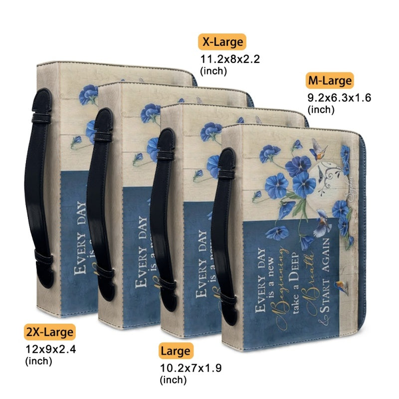 Christianartbag Bible Cover, Every Day Is A New Beginning Bible Cover, Personalized Bible Cover, Flower Bible Cover, Christian Gifts, CAB03250124.