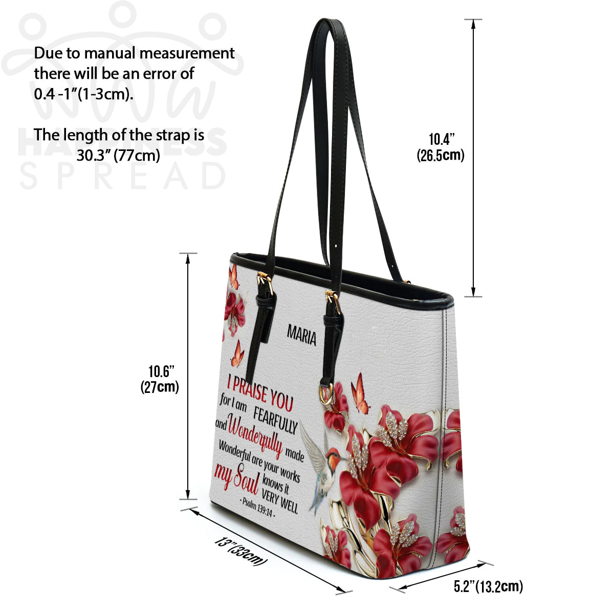 Christianart Handbag, Personalized Hand Bag, Wonderful Are Your Works, Personalized Gifts, Gifts for Women. - Christian Art Bag