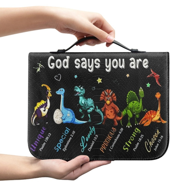 Christianartbag Bible Cover, God Says You Are Bible Cover, Personalized Bible Cover, Dinosaur Bible Cover, Bible Cover For Kids, Christian Gifts, CAB01271123. - Christian Art Bag