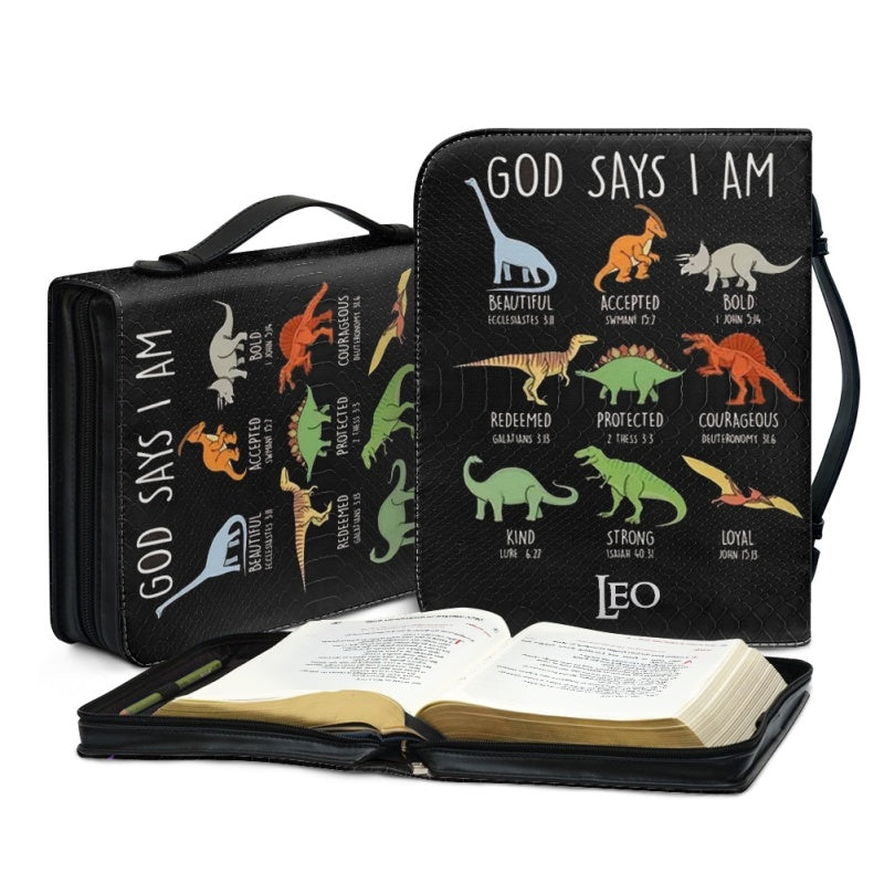 Christianartbag Bible Cover, God Says You Are Bible Cover, Personalized Bible Cover, Dinosaur Bible Cover, Bible Cover For Kids, Christian Gifts, CAB01271123. - Christian Art Bag