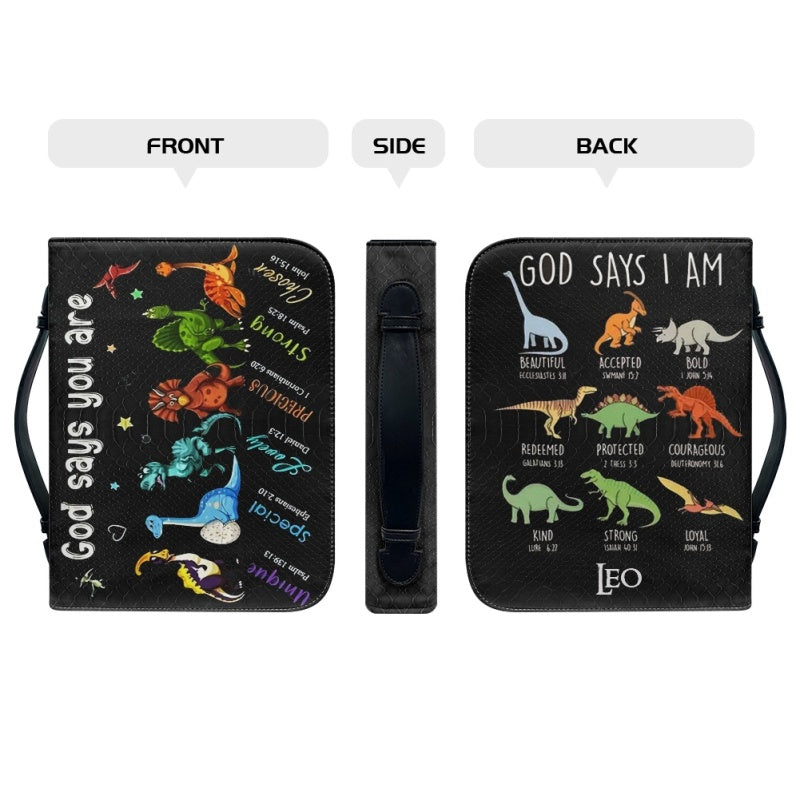 Christianartbag Bible Cover, God Says You Are Bible Cover, Personalized Bible Cover, Dinosaur Bible Cover, Bible Cover For Kids, Christian Gifts, CAB01271123. - Christian Art Bag