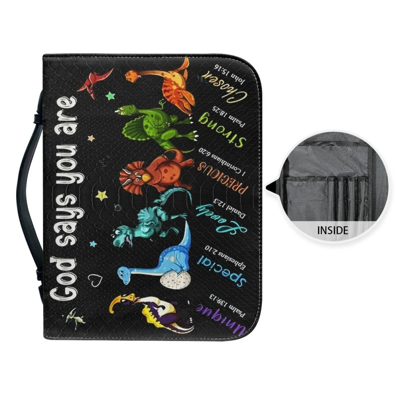 Christianartbag Bible Cover, God Says You Are Bible Cover, Personalized Bible Cover, Dinosaur Bible Cover, Bible Cover For Kids, Christian Gifts, CAB01271123. - Christian Art Bag