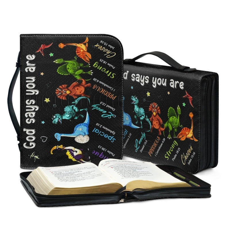 Christianartbag Bible Cover, God Says You Are Bible Cover, Personalized Bible Cover, Dinosaur Bible Cover, Bible Cover For Kids, Christian Gifts, CAB01271123. - Christian Art Bag