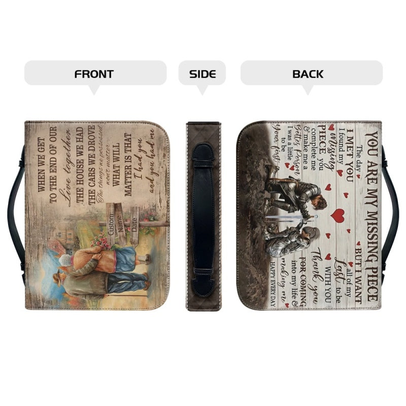 CHRISTIANARTBAG - Personalized Bible Cover - Couple Warrior Bible Cover - The Day I Met You Couple Gift - CABBBCV02240424.
