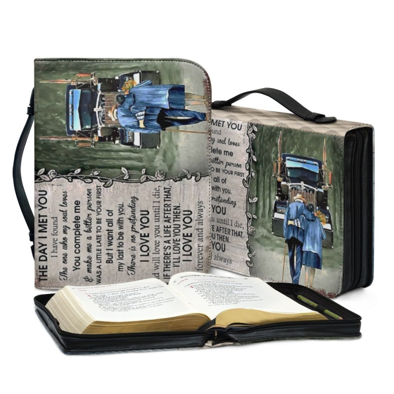 Christianartbag Bible Cover, The Day I Met You Bible Cover, Personalized Bible Cover, Wife Bible Cover, Husband Bible Cover, Christian Gifts, CAB01250124.