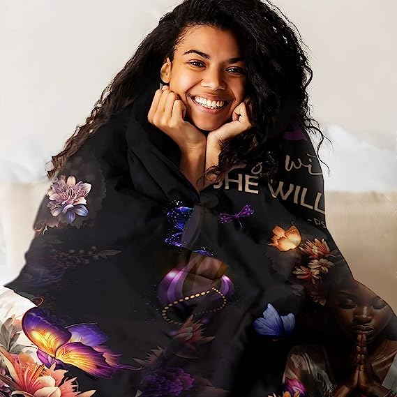 Christianart Blanket, God Is Within Her She Will Not Fall, Christian Blanket, Bible Verse Blanket, Christmas Gift. - Christian Art Bag